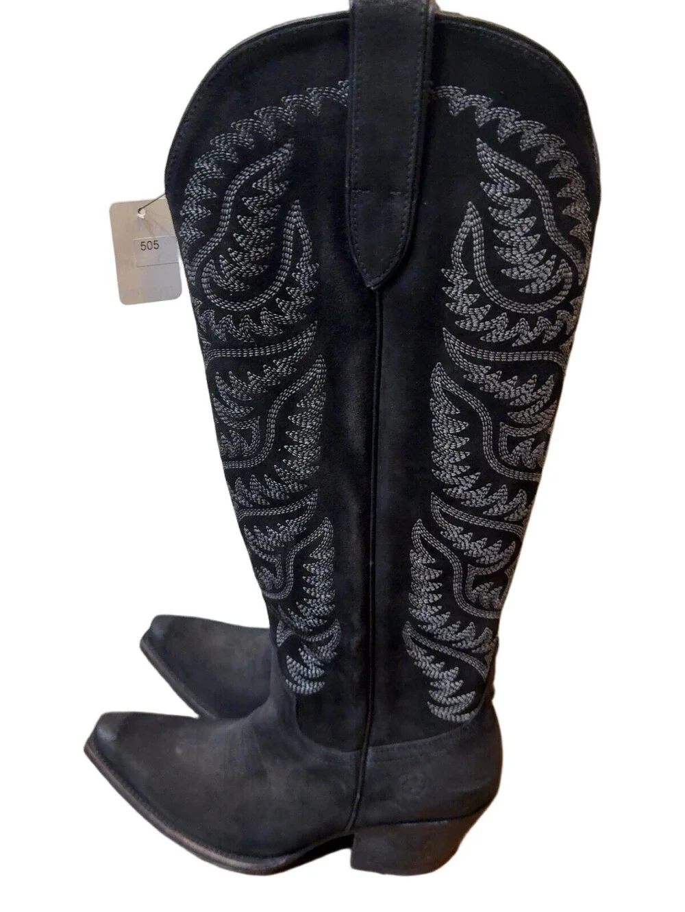 Ariat Women's Black Suede Western Boots Size 8.5 M 10046988 StretchFit